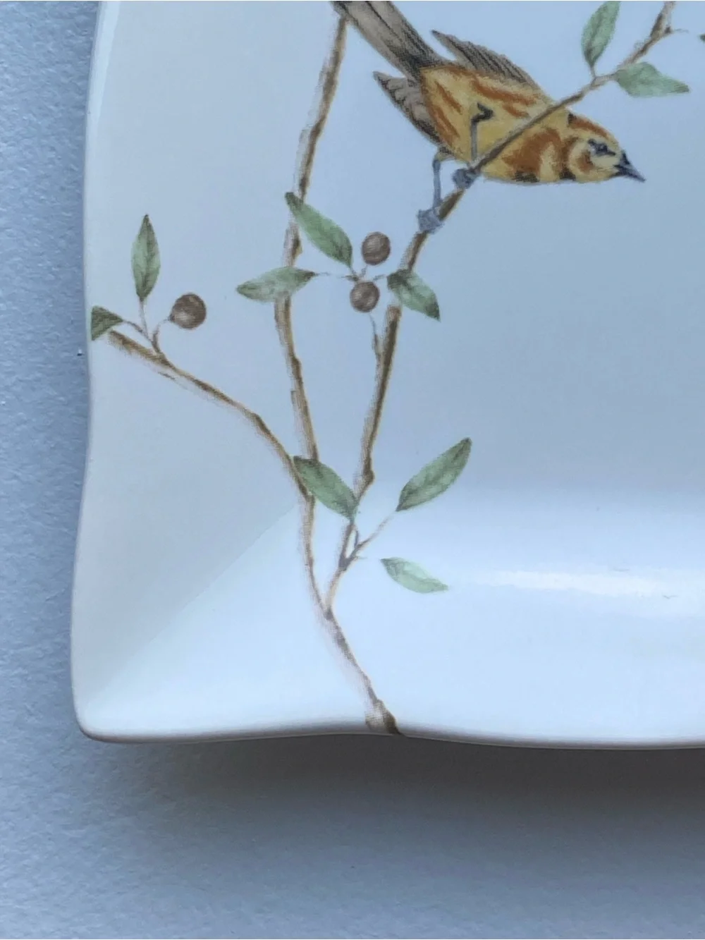 Bird Trinket Dish 222 Fifth EARLY BIRD Appetizer Plate yellow Songbird 5.25
